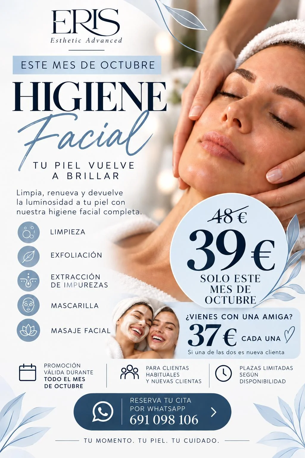 Cartel de la oferta Higiene Facial de ERIS Esthetic Advanced